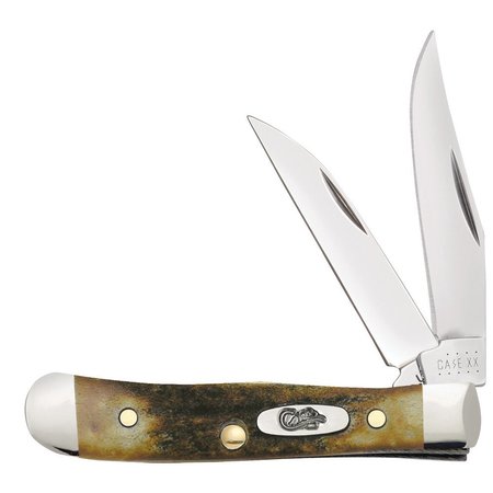 CASE CUTLERY Knife, Genuine Stag Tiny Trapper 05968